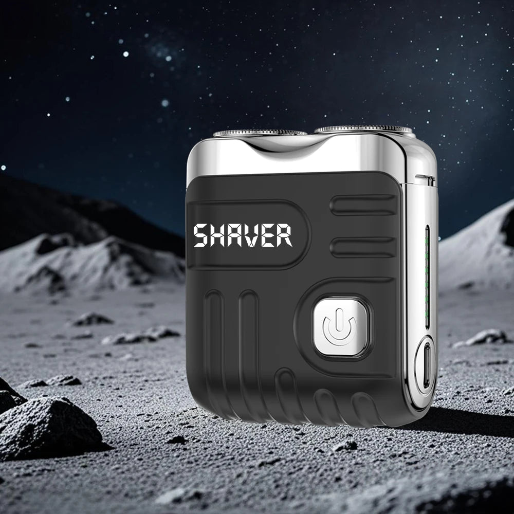 Mini Shaver On-The-Go, Portable Electric Shaver for Men, Dry Shave, USB-C，IPX7 Waterproof Easy Cleaning, Battery Indicator