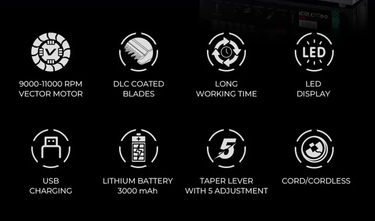 VGR Professional Hair Trimmer Rechargeable Hair Clippers 11000 RPM Vector Motor Beard Shaver LED Trimmer For man V-035C V-035S