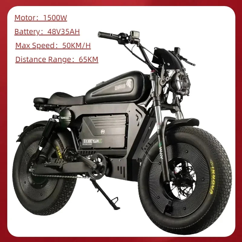 ZPW Black Warrior 3000w motor Motorbikes 48V 60AH E bike Adult Road Electric Bicycle 20 inch Off-road Fat Tyre Electric Bike