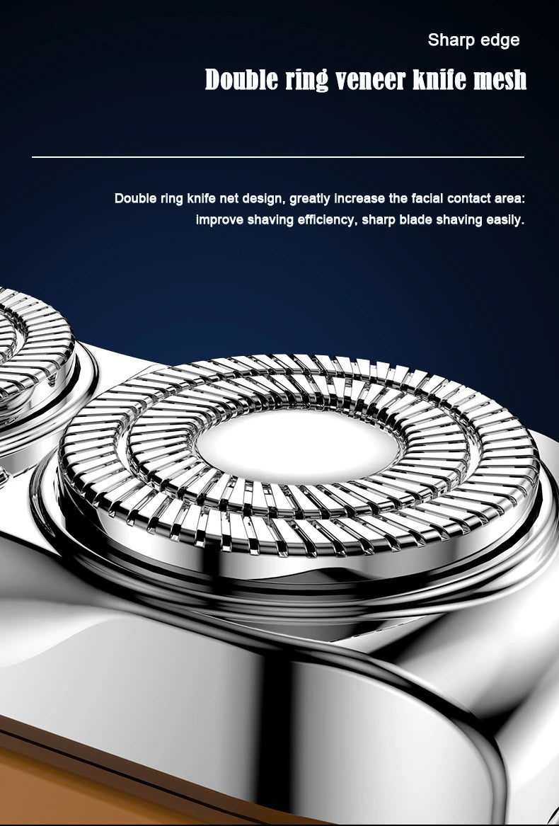 Mini Shaver On-The-Go, Portable Electric Shaver for Men, Dry Shave, USB-C，IPX7 Waterproof Easy Cleaning, Battery Indicator