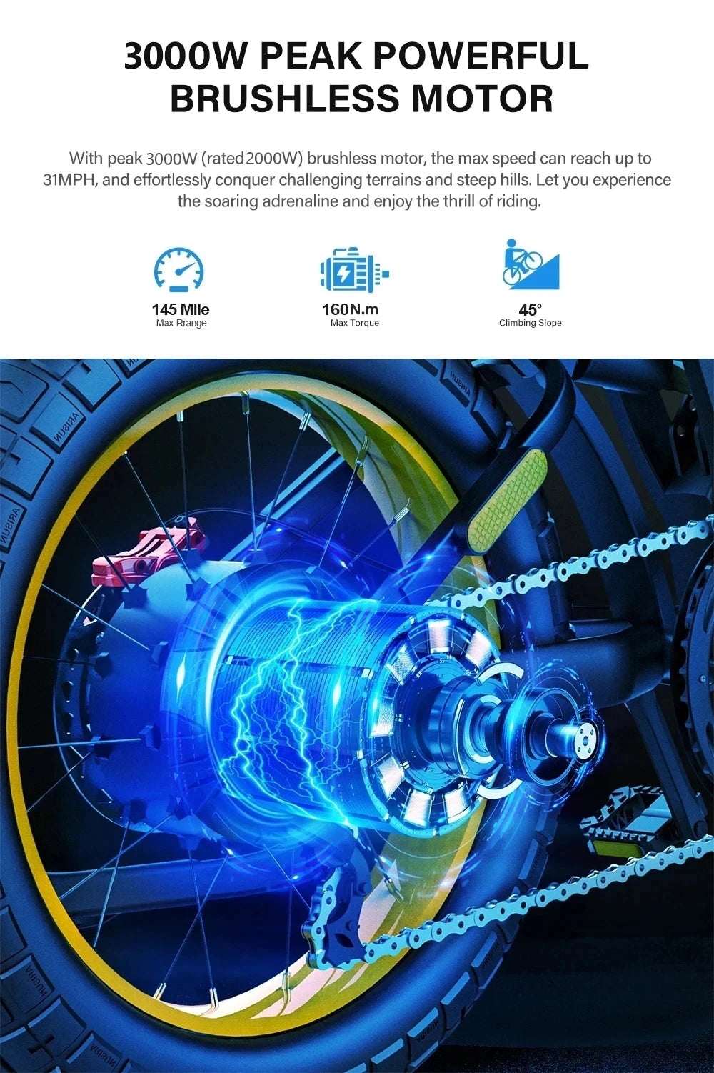 Coswheel Electric bike Dual Motor GT20 Pro/GT20 3000W 48V 40AH Mountain bikes Electric Off Road Bike Fat Tires Motorcycle Ebike