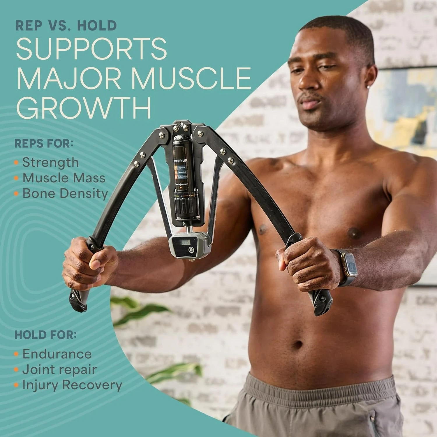 Hydraulic Power Chest Expander and Arm Twister Trainer Exerciser-Adjustable 22-440lb Resistance,Smart Counter-Workout Equipment