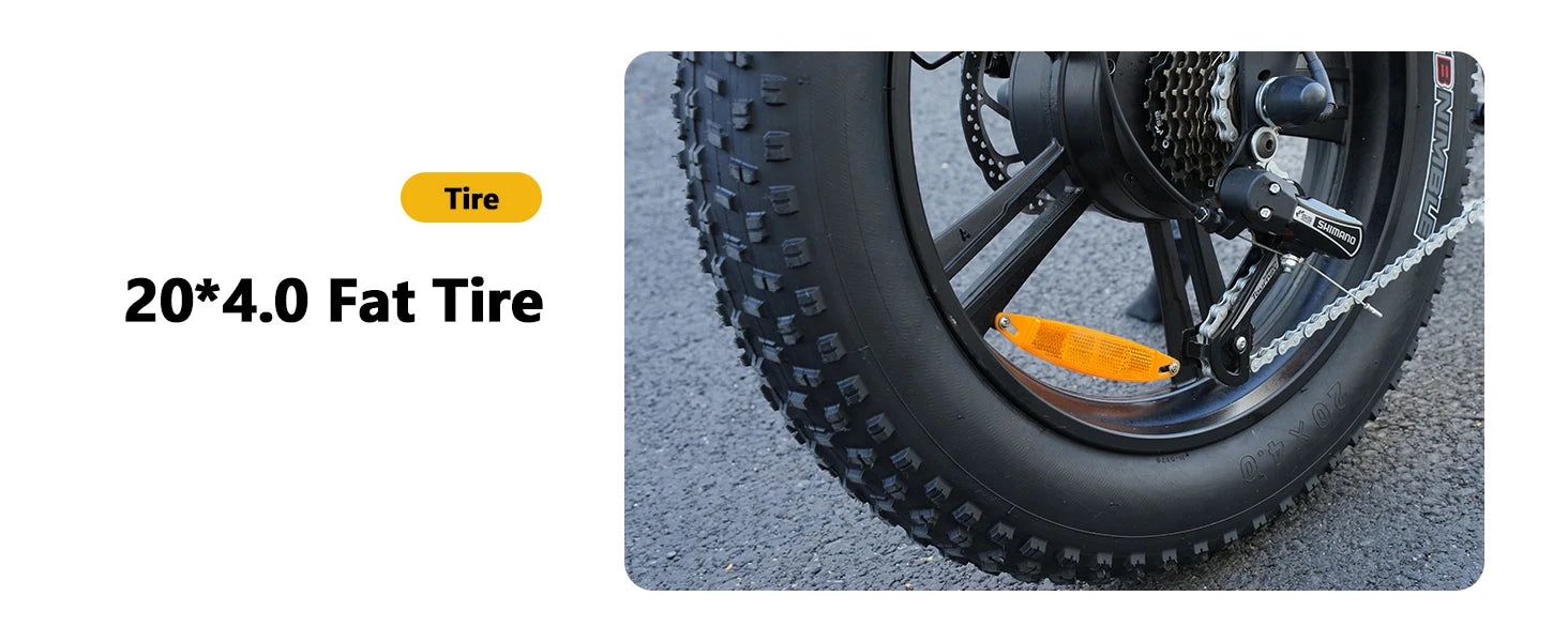 Electric Bike for Adults,1500W Peak,35MPH,48V 816Wh Battery,MAX 75Miles Electric Motorcycle,20'' Fat Tire Dirt Bike,7-Speed Bike