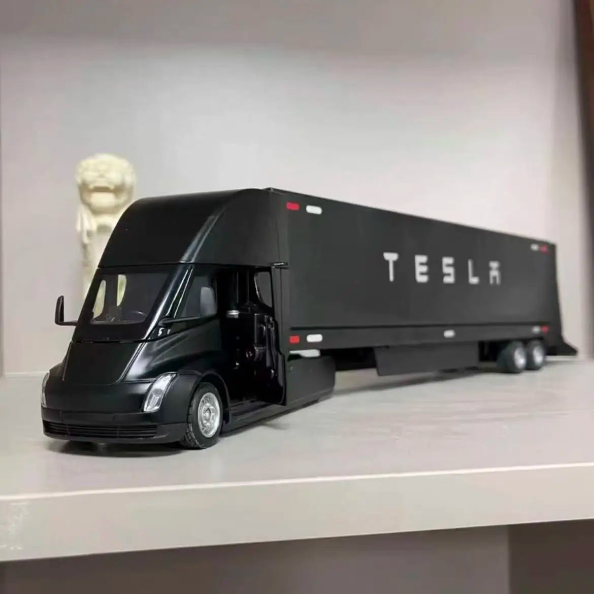 1:32 SEMI Extended Container Double Decker Transport Car Eagle Style Open Doors Light Sound Pull Back High Texture Ornament Toy