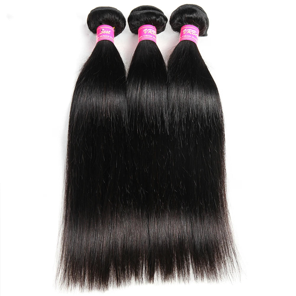 Mureen 100% Unprocessed Raw Human Hair Weave 1/3/4 Bundles Quick Weave Sew In Human Hair Extension Straight Human Hair Bundles