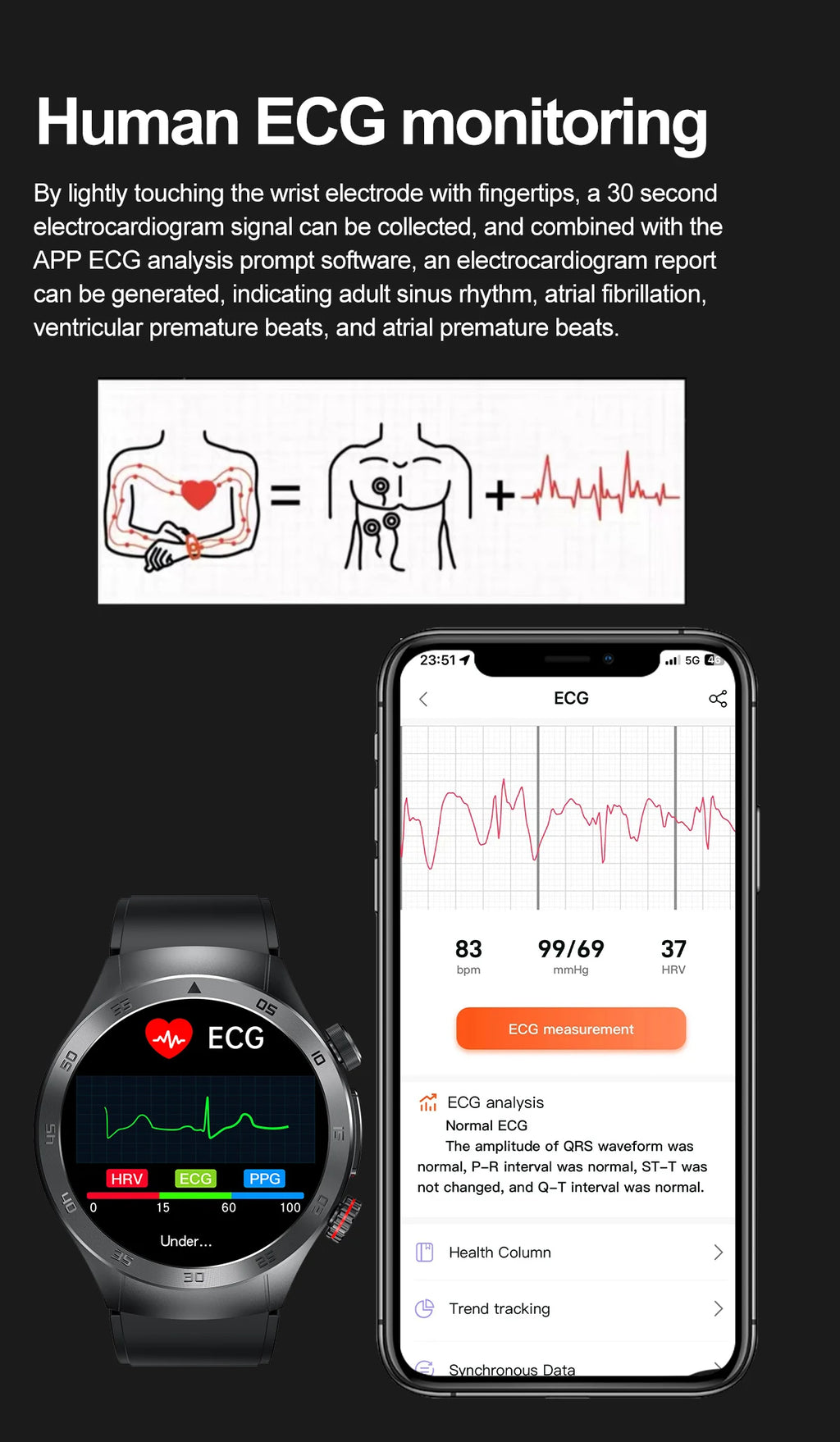 2026New Precise Laser Therapy Bracelet Health ECG+PPG Smart Watch Blood Pressure Blood Lipid Uric Acid BT HD Call SmartWatch Men