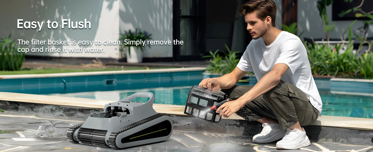 (2025 New) Seauto Crab Pro Cordless Robotic Cleaner, for Inground Pools up to 2000 Sq.ft, all and Waterline Cleaning Vacuum