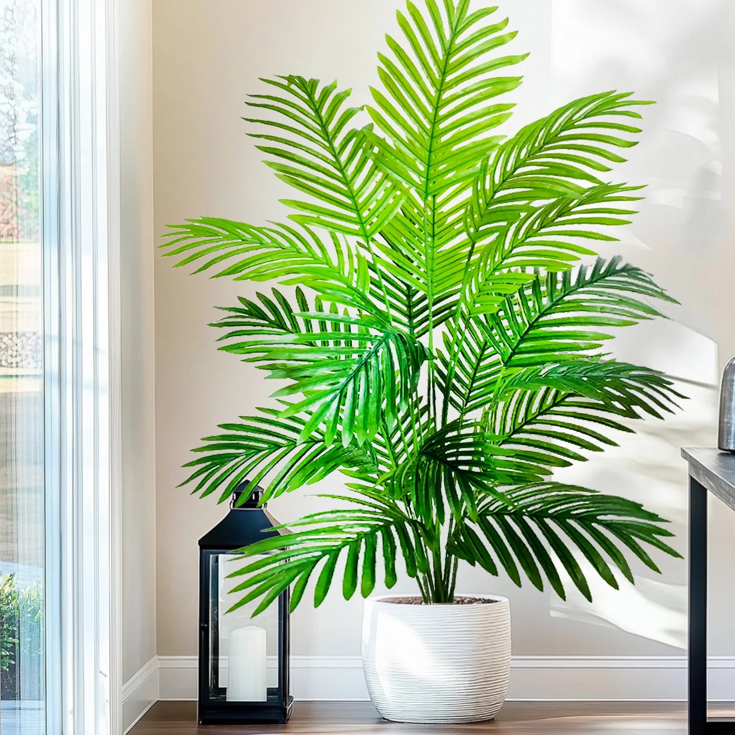 53-123cm  Artificial Palm Tree Tropical Fake Plant Green Plastic Palm Leaf Branches Suitable for Home Garden Decoration