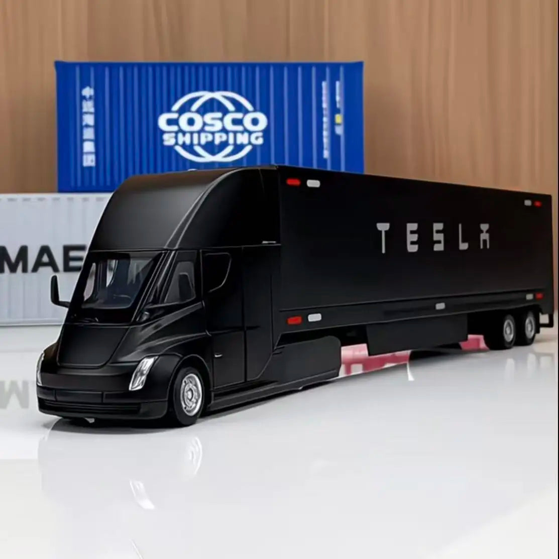1:32 SEMI Extended Container Double Decker Transport Car Eagle Style Open Doors Light Sound Pull Back High Texture Ornament Toy