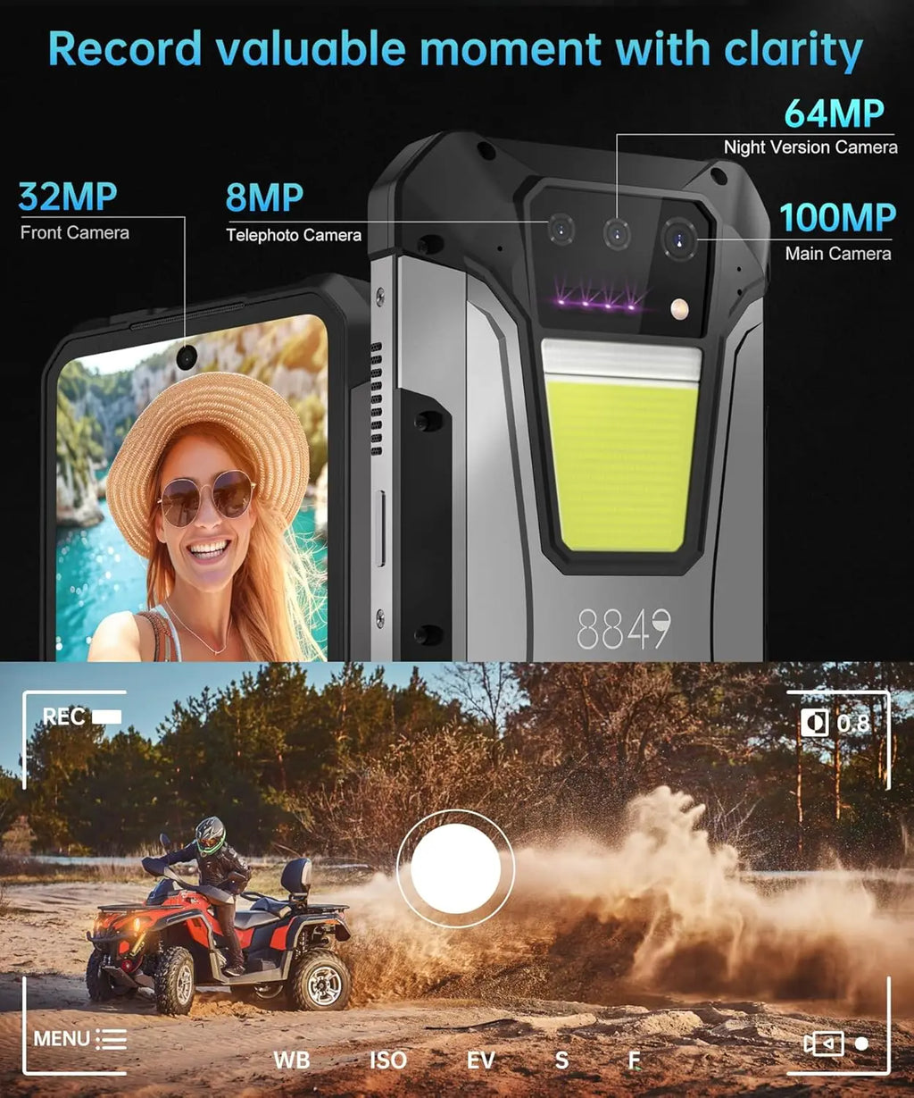 8849 Tank 2 PRO Unihertz Projector Rugged Smartphone 100 Lumen Android15 23800mAh 120W 512GB 100MP Camera Night Vision IP68 2026