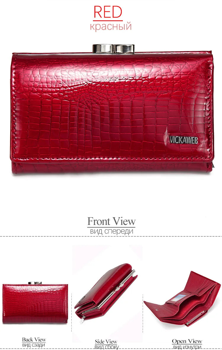 Free Gift Women Genuine Leather Short Wallet Female Fashion Purses Ladies Alligator Hasp & Zipper Small Coin Bag AE2155