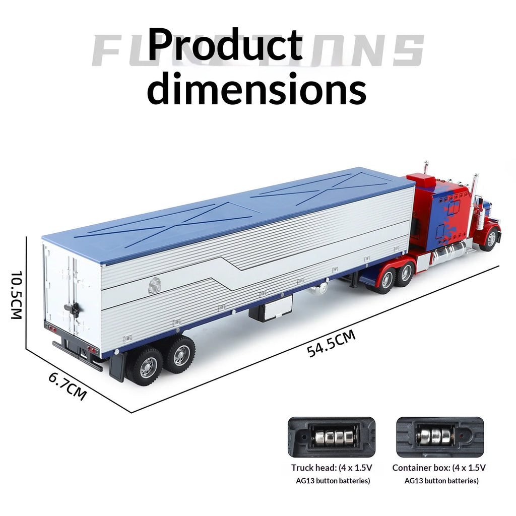 1:24 389 Platform Trailer Container Transport Tow Truck Toy Car For Diecast Vehicle Model Collection Gift Boy