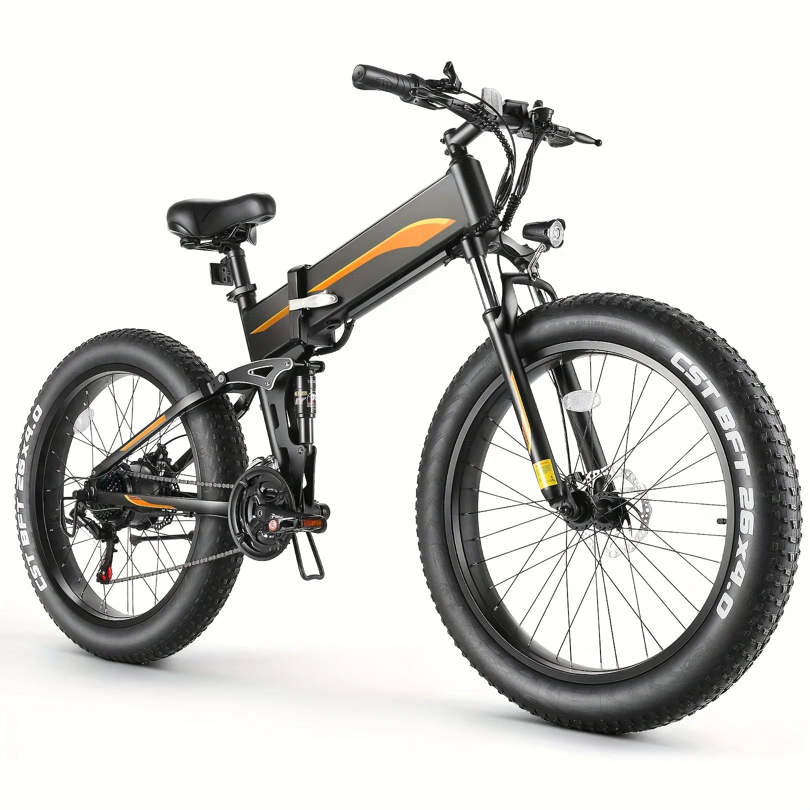 26" x 4.0 Fat Tire Ebike for Adult with HIgh Speed 500W Brushless Motor, 48V 10Ah Foldable Electric Bicycles, 20MPH EBike