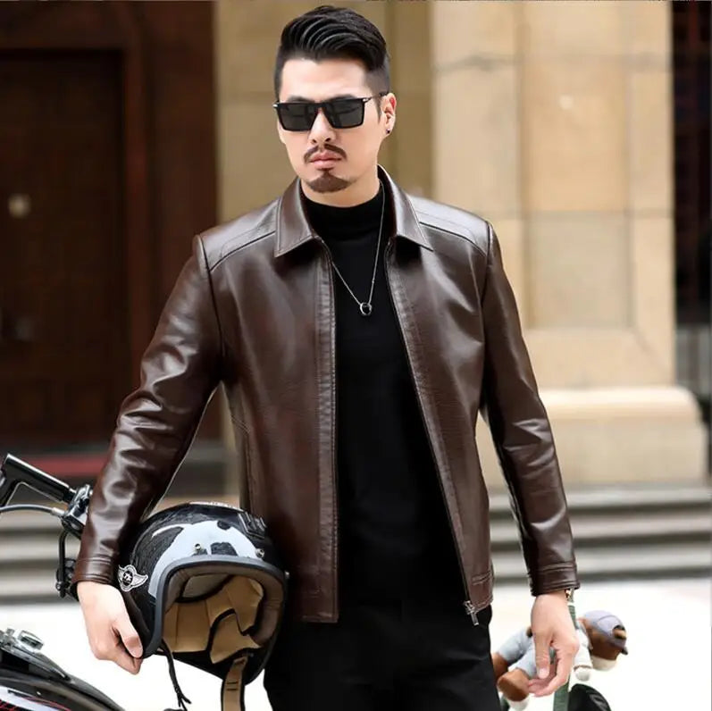 Men's Leather Jacket Man Real Leather Coat Male Leather Clothing Fashion Leather Jacket Genuine Leather Motorcycle Jacket