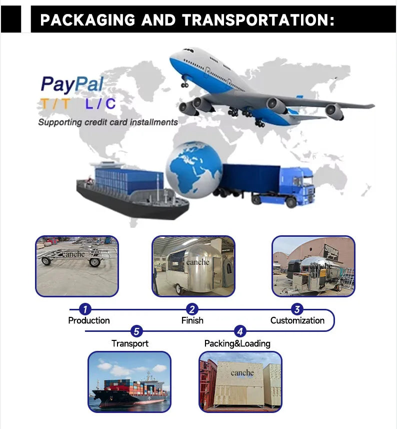 Mobile Food Trailer With Full Kitchen Hot dog Burgers Cart Mobile Street Fast Food Van