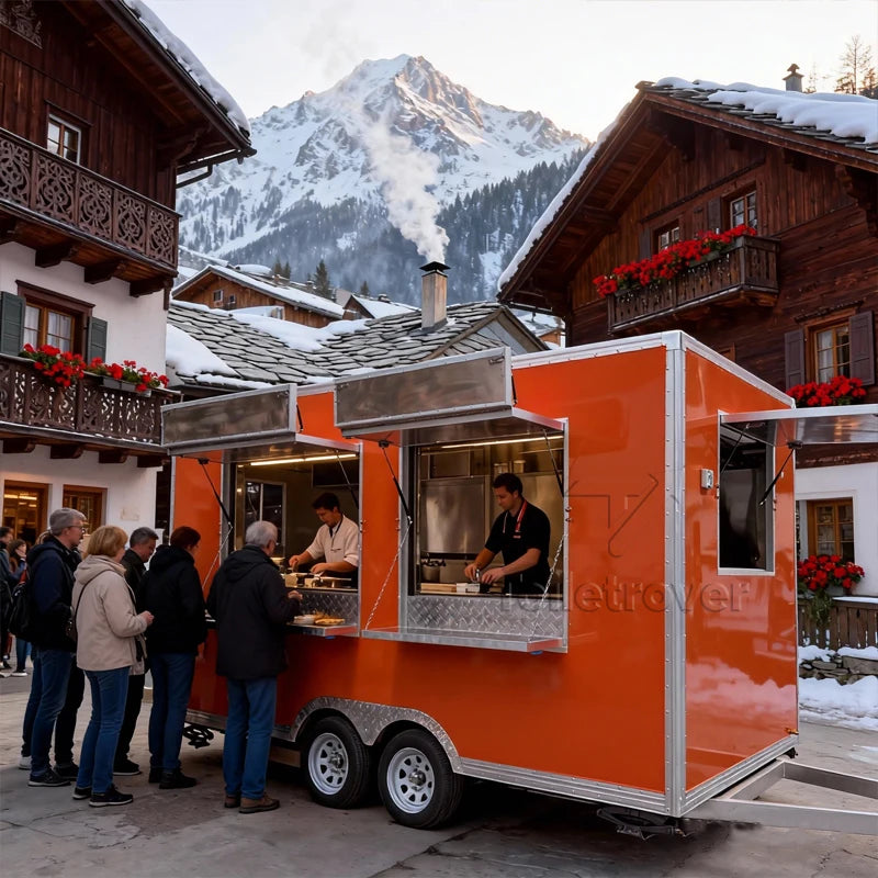 Galvanized Sheet Catering Bar Fruit Mini Size Mobile Kitchen Bar Ice Cream Customised Mobile Kiosk Hot Dog Cart Food Trailer