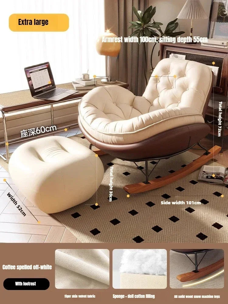 Lazy Sofa Rocking Chair Bedroom Lounge Chair Carefree Adult Living Room Single Balcony Leisure Rocking Chair Recliner Chairs