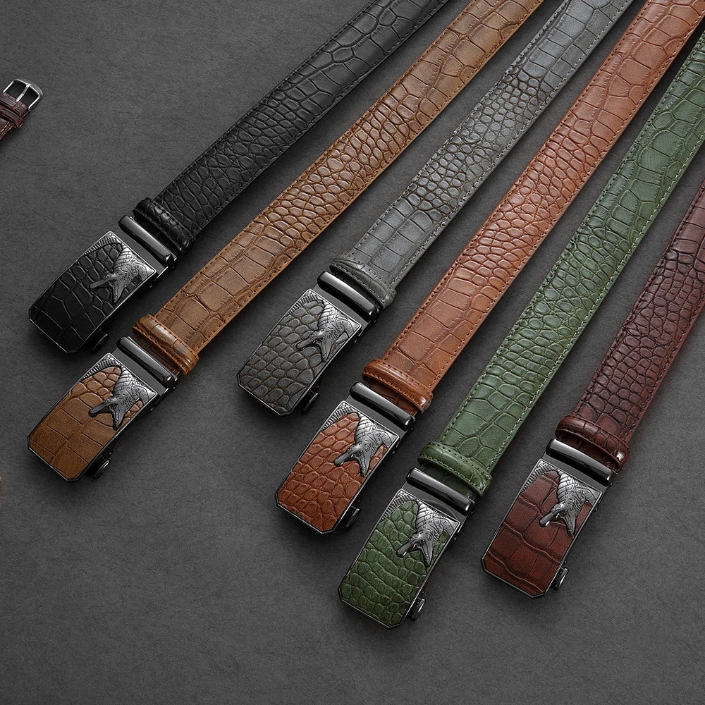 Men's PU Leather Belt Fashion Automatic Buckle Belt for Popular Business High Quality Male Belt