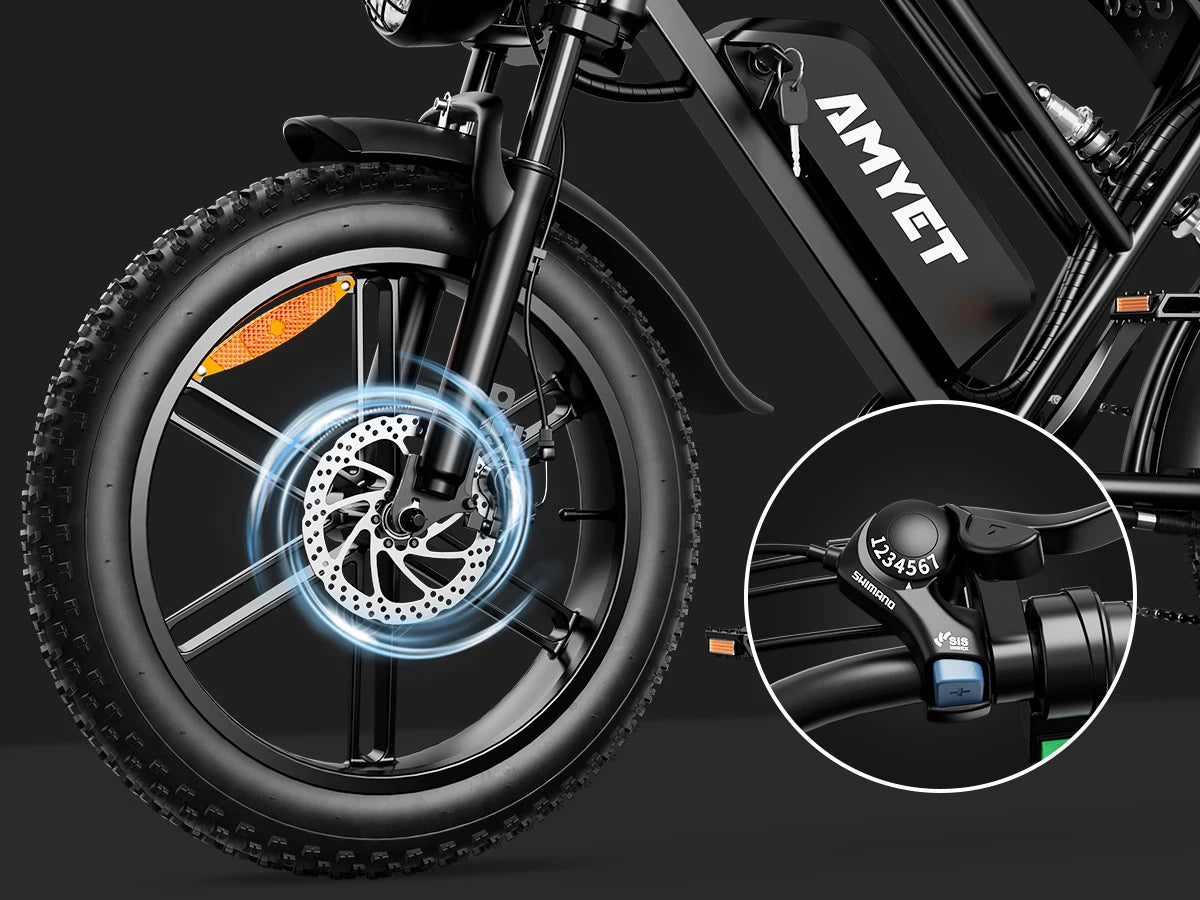 AMYET V9-G60 Adults Electric Bike 1000W Motor Bicycle 48V 20AH 20“ Tire Ebike Electric E Bikes Mountain Moped Ebikes For Men