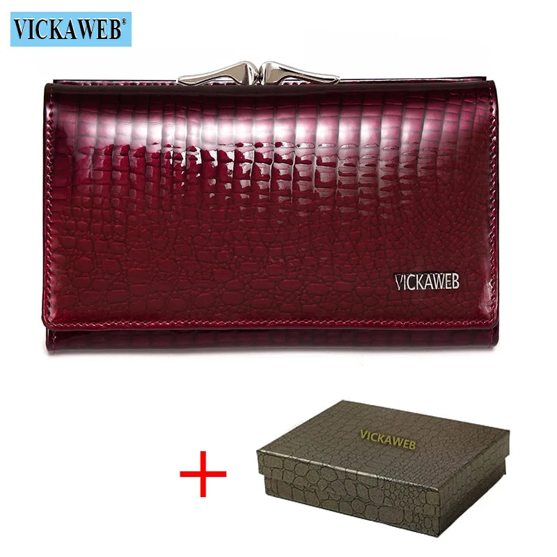 Free Gift Women Genuine Leather Short Wallet Female Fashion Purses Ladies Alligator Hasp & Zipper Small Coin Bag AE2155