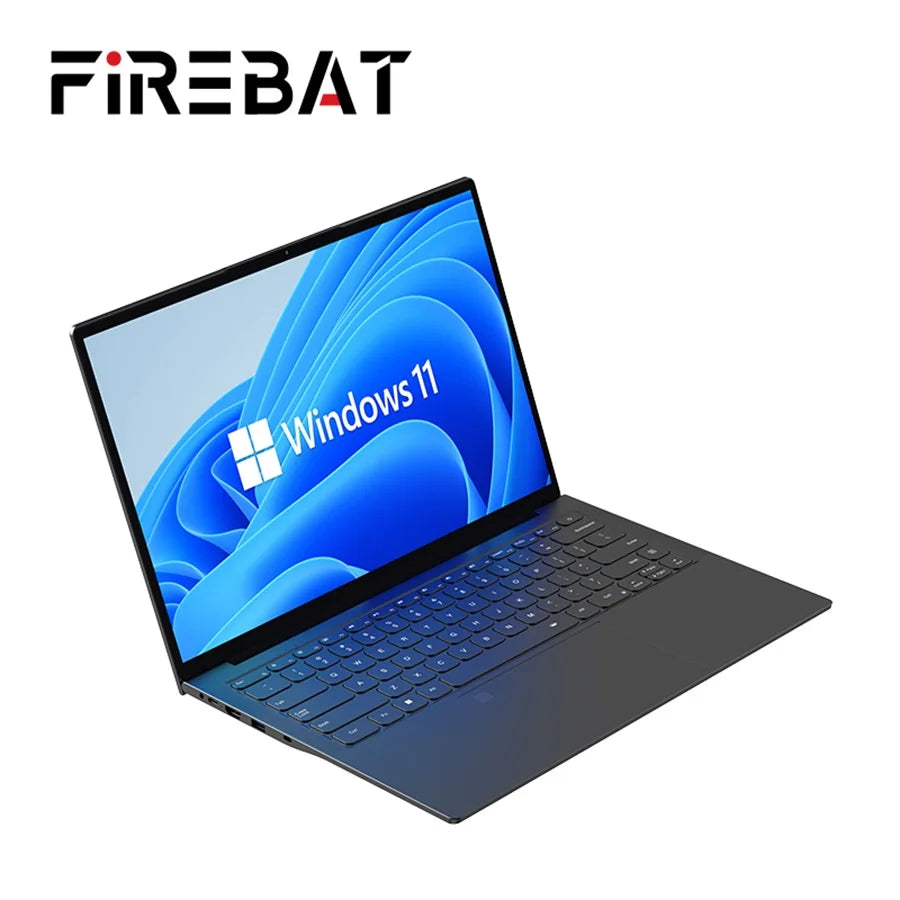 Firebat A16 Laptop 15.6 16 Inch CPU Intel N5095 16GB RAM SSD 512GB 1TB BT4.2 WiFi5 LPDDR4 Lightweight Business Computer Notebook