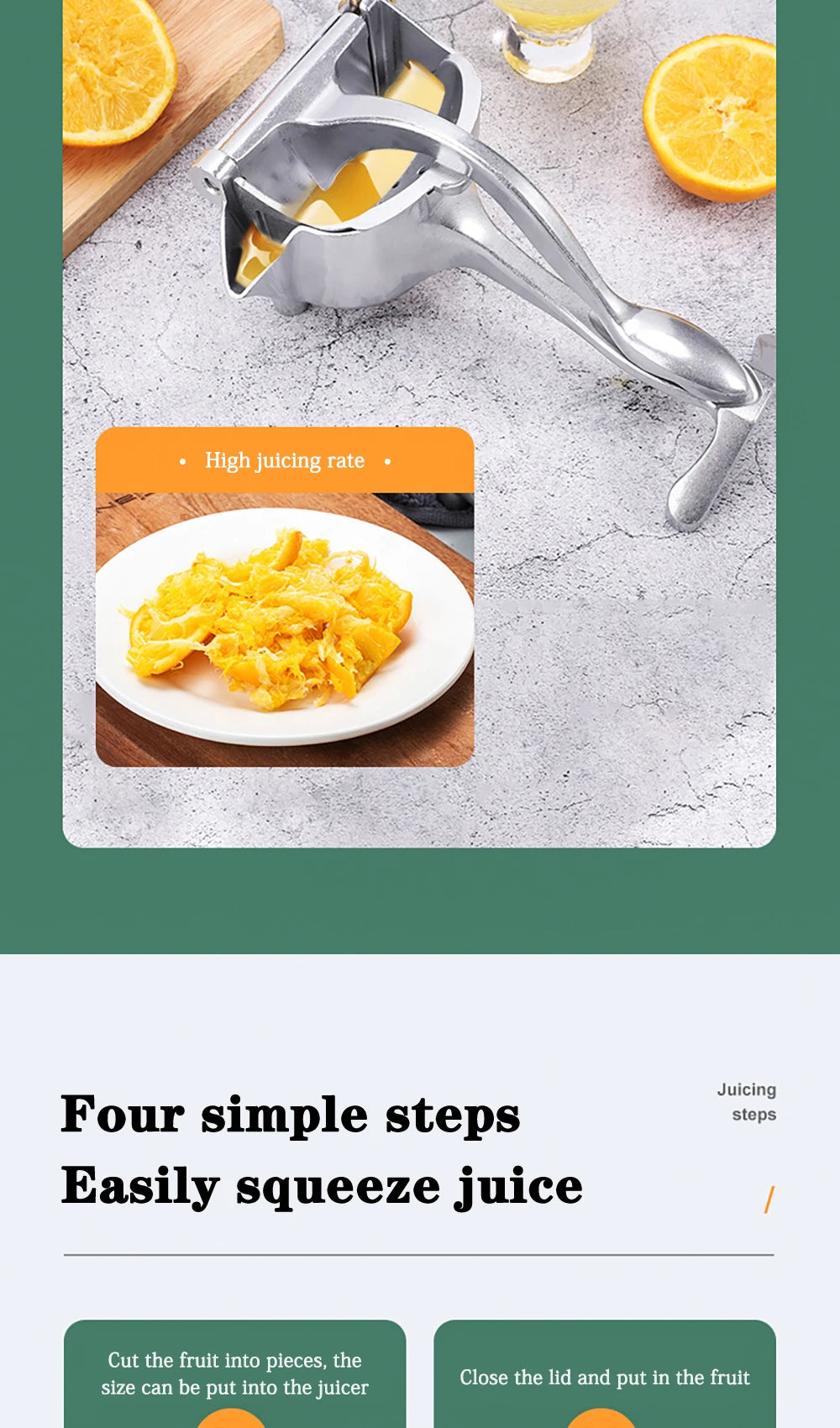 Manual Citrus Juicer Hand Orange Squeezer Lemon Fruit Juicer Press Machine Potato Masher and Ricer Manual Juicer