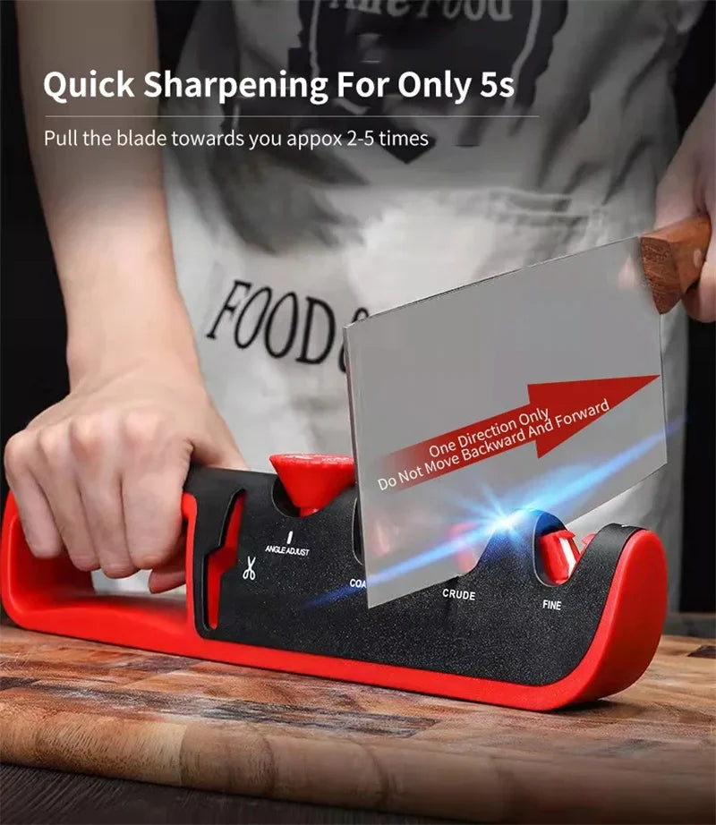 Knife Sharpener 5 in 1 Adjustable Angle Kitchen Grinding Machine Professional Knife Scissors Sharpening Tools with cut resistant