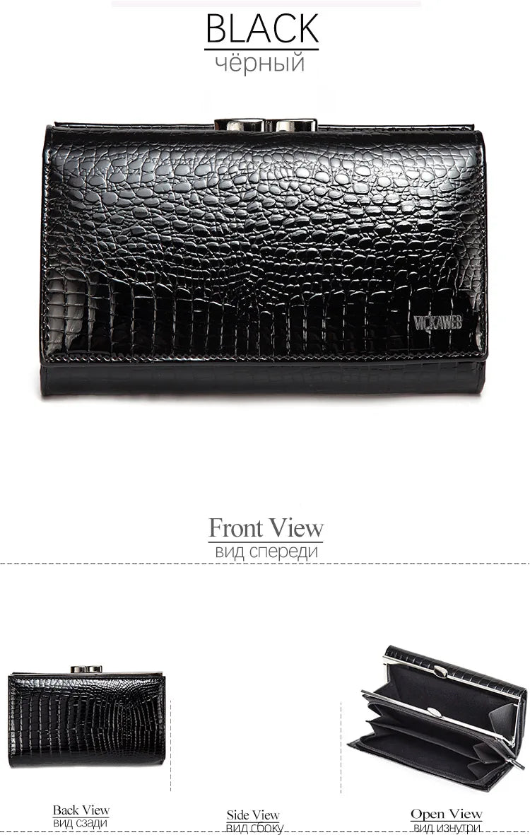 Free Gift Women Genuine Leather Short Wallet Female Fashion Purses Ladies Alligator Hasp & Zipper Small Coin Bag AE2155