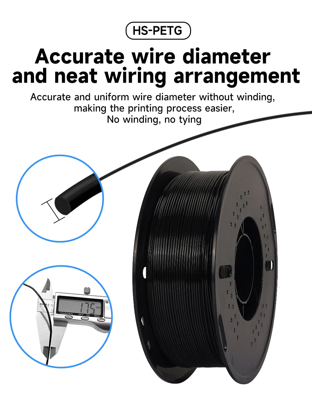 5/10KG Hyper PETG Filament, High Speed 3D Printer Filament,1kg/Spool (2.2lbs), 3D Printer Filament Good Toughness Non-Toxic