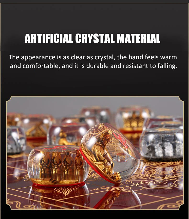 Chinese Chess Set Luxury Table Board Games Artificial Crystal Engraving Chess Family Party Children Adult Collect Birthday Gift