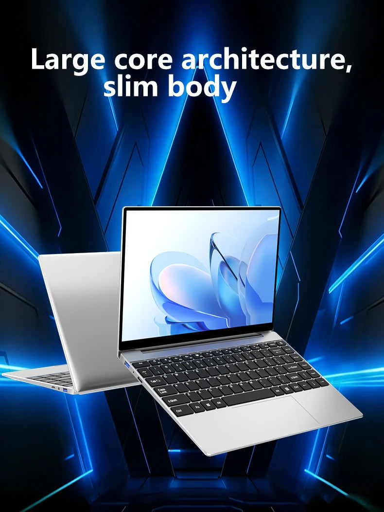 LENO 14.1"Ultra Slim Laptop Windows11 16GB 2TB SSD Gamer Notebook Intel 4405U 1920*1080 Display Office Study Gaming Computer PC