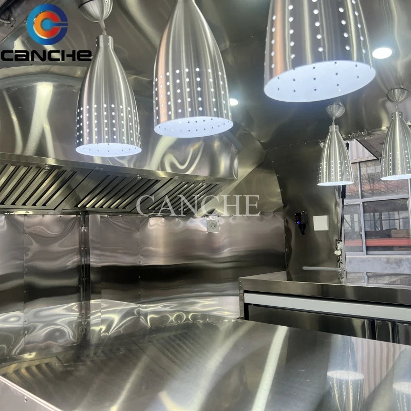 Mobile Food Trailer With Full Kitchen Hot dog Burgers Cart Mobile Street Fast Food Van