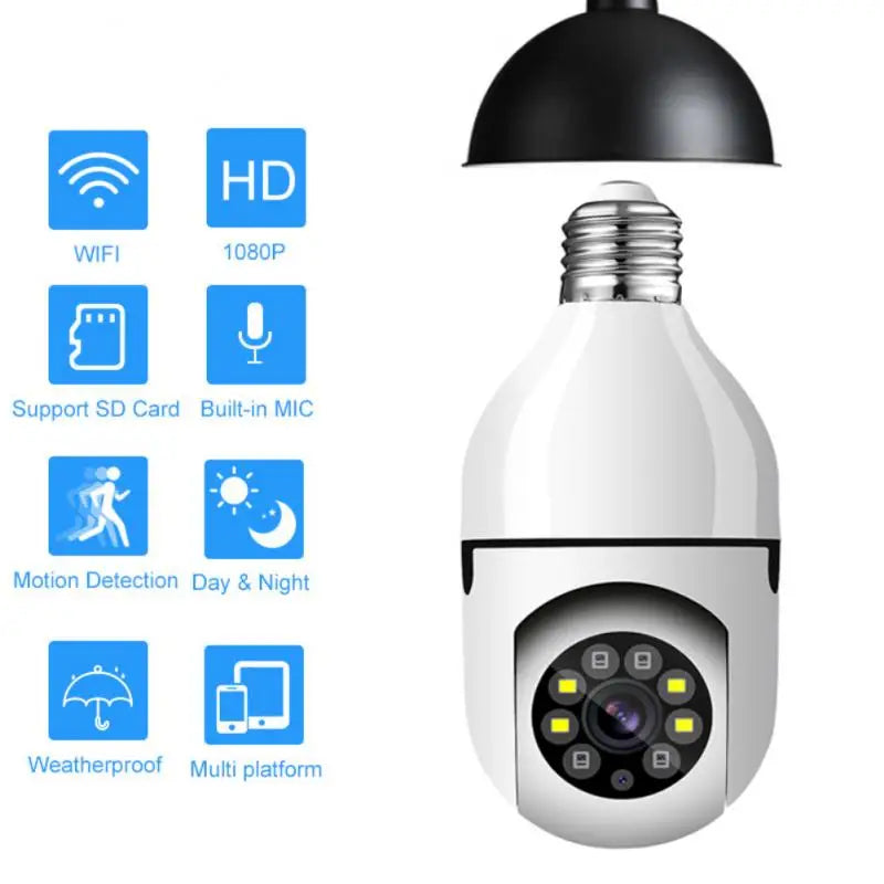 YI Iot E27 Bulb Surveillance 5G Wifi Camera 2MP Night Vision Full Color Automatic Human Track Security Protection Monitor Camera