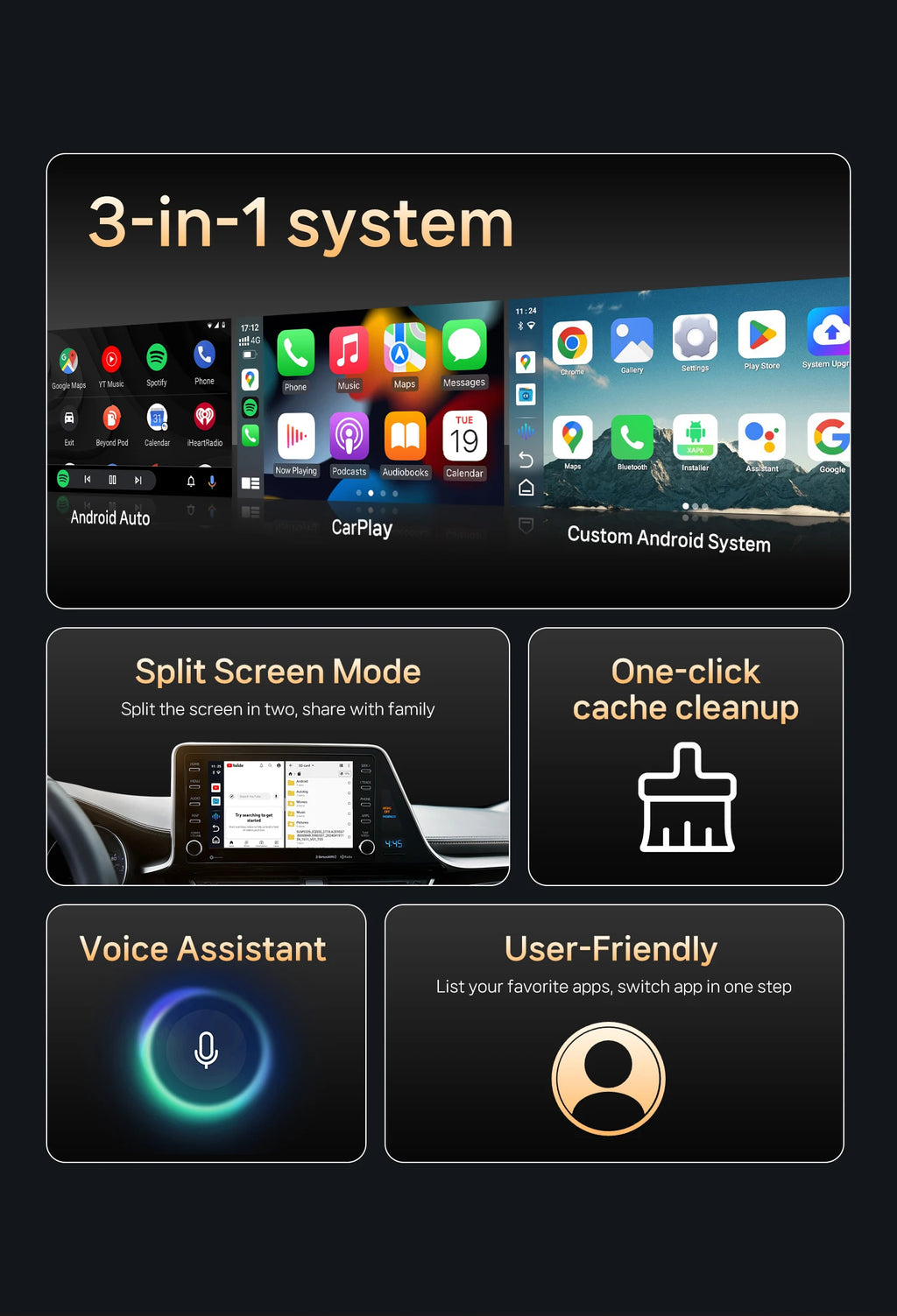 New CarPlay Ai Box for Youtube Netflix Spotify Wireless Adapter for Car Play Android Auto Navigation Music Car Accessories