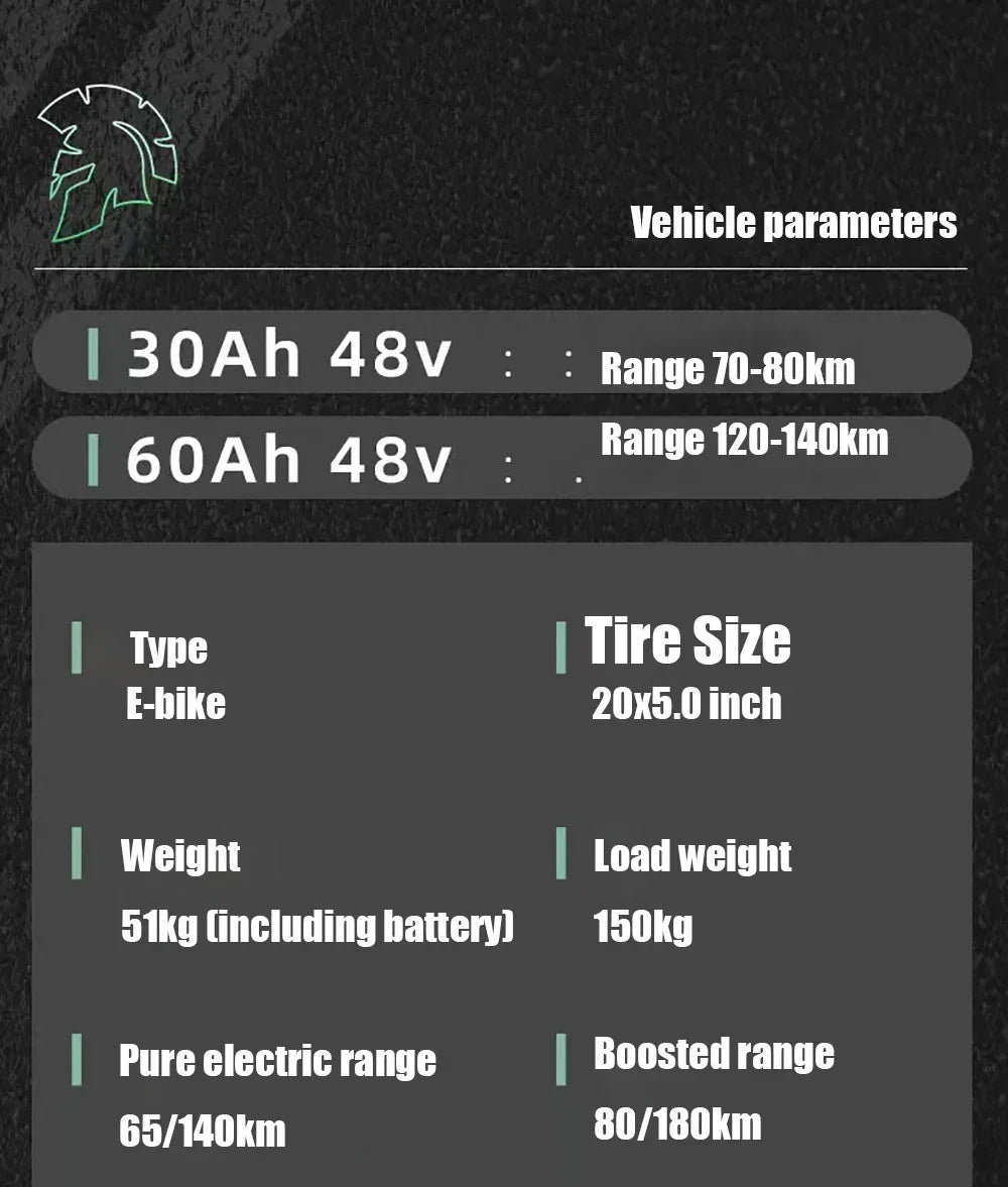 Electric bicycle 3000W Powerful dual motor 48V 60AH lithium battery e-bike adult Mountain Off road city commuting Electric Bike