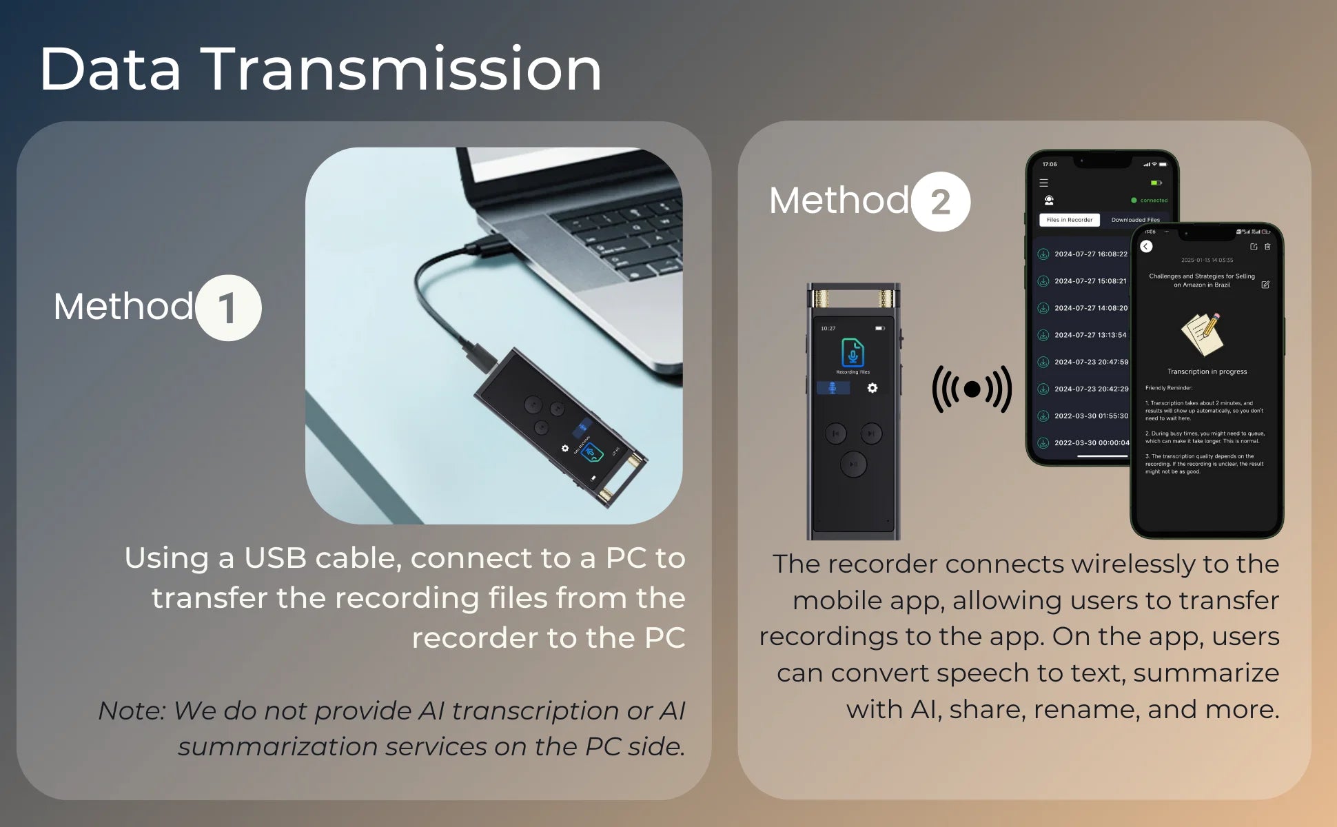 AI Voice Recorder transcription, Translation, Summary, Mind Mapping, Voice Activation 64GB Aluminum Dictaphone [AI Version]