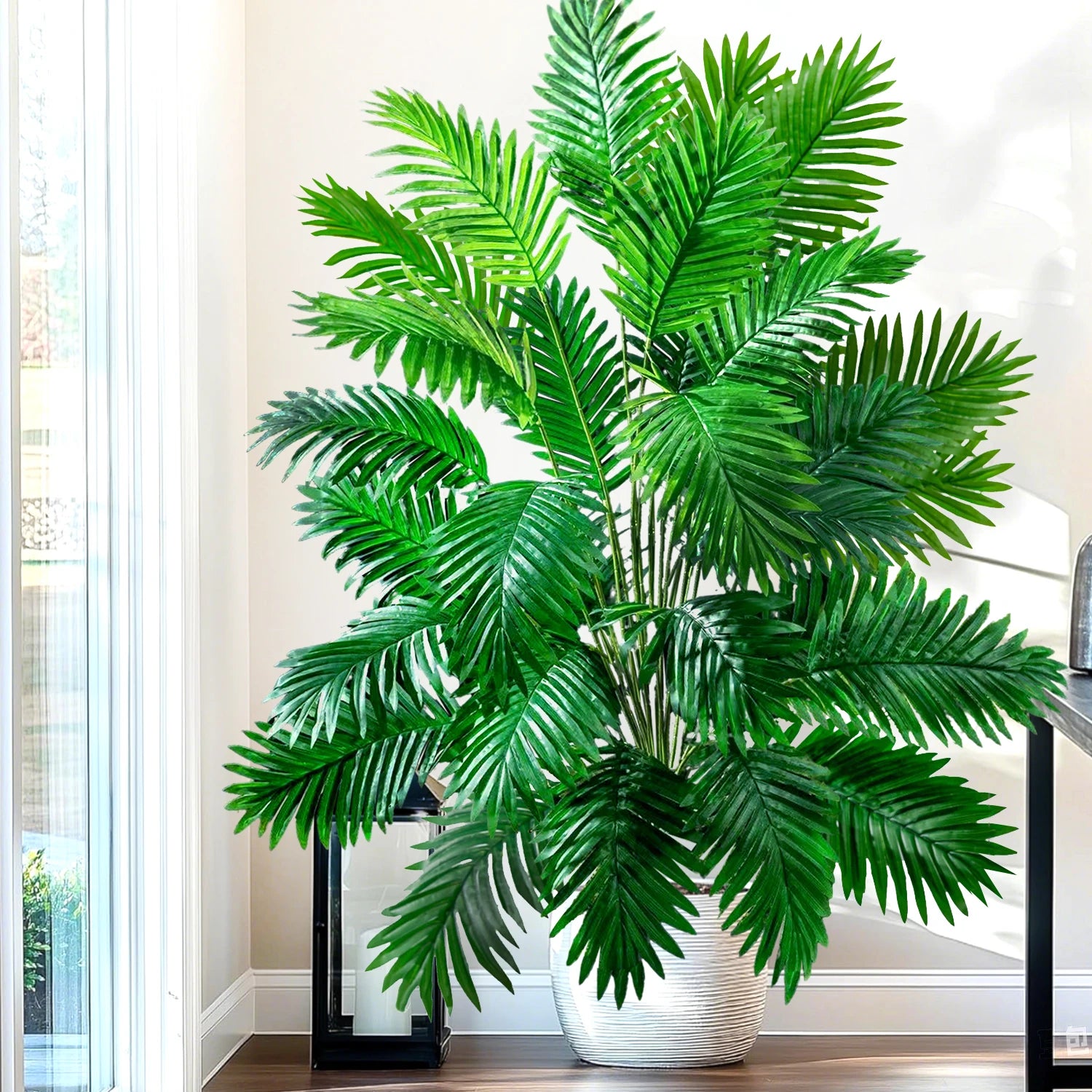 53-123cm  Artificial Palm Tree Tropical Fake Plant Green Plastic Palm Leaf Branches Suitable for Home Garden Decoration