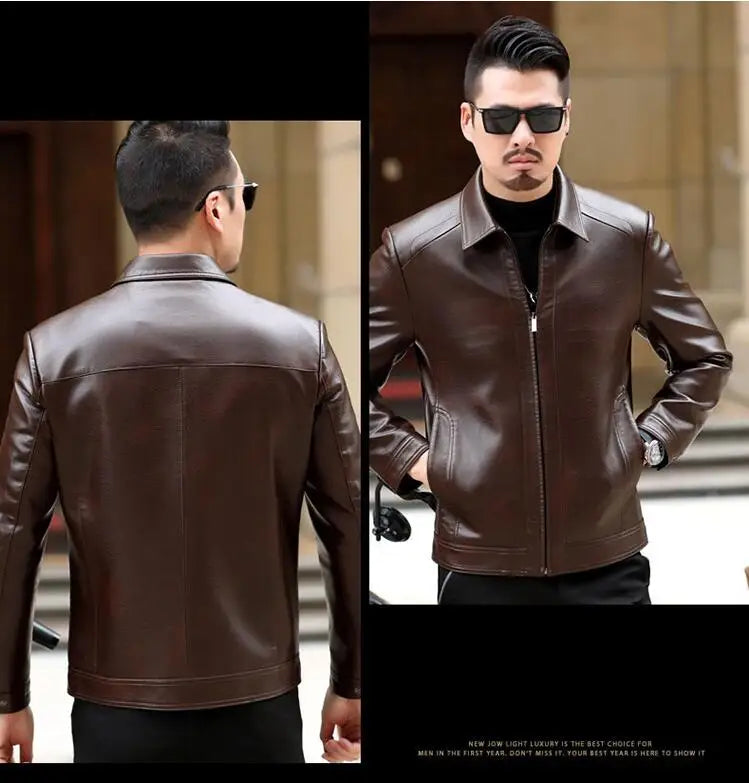 Men's Leather Jacket Man Real Leather Coat Male Leather Clothing Fashion Leather Jacket Genuine Leather Motorcycle Jacket
