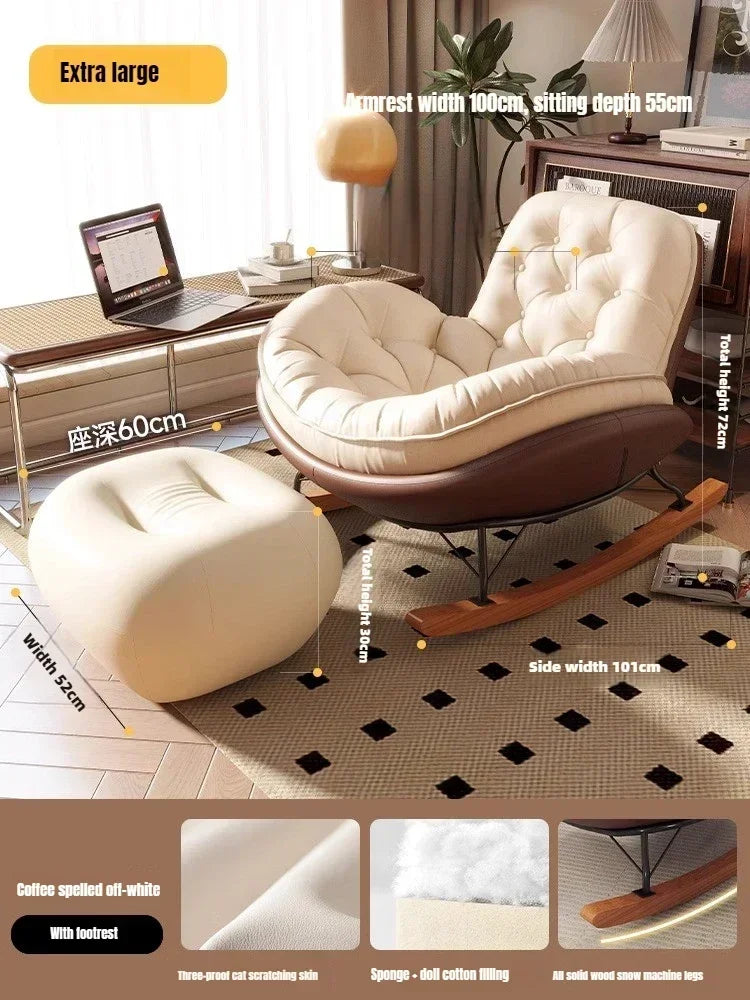 Lazy Sofa Rocking Chair Bedroom Lounge Chair Carefree Adult Living Room Single Balcony Leisure Rocking Chair Recliner Chairs