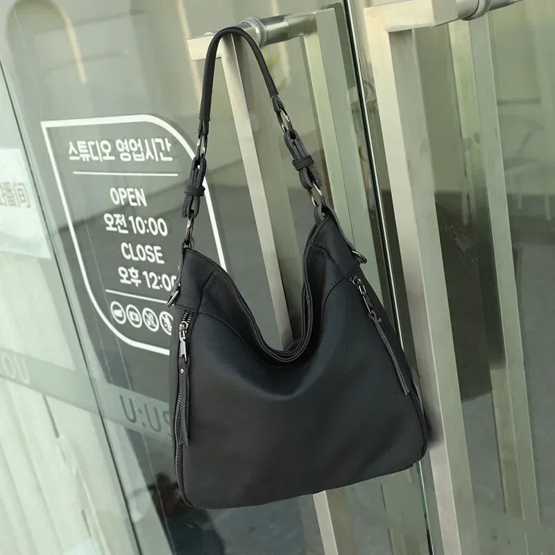 2025 Luxury Women's Handbag - Genuine Cow Leather, Large Capacity & Versatile Shoulder/Crossbody/Tote Commuting Bag