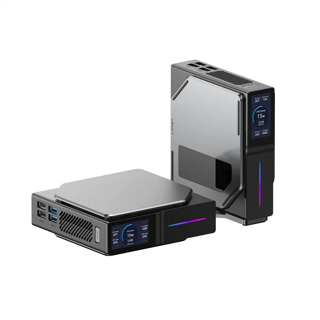 Intel Alder Lake-N150 Gaming Mini Pc with LCD Screen16GB DDR4 512GB M.2 SSD Vertical Mini Computer mini PC for Home Office