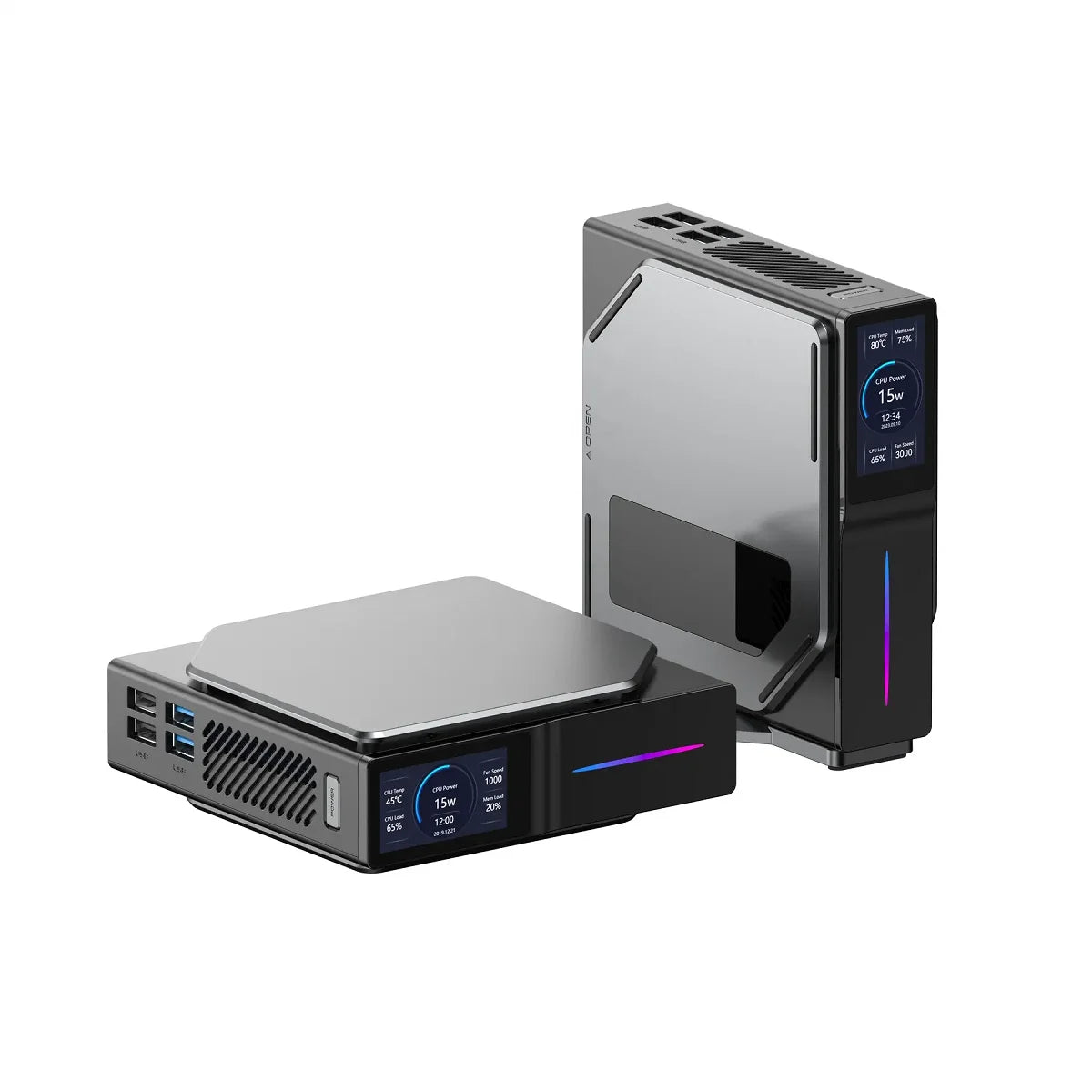Intel Alder Lake-N150 Gaming Mini Pc with LCD Screen16GB DDR4 512GB M.2 SSD Vertical Mini Computer mini PC for Home Office