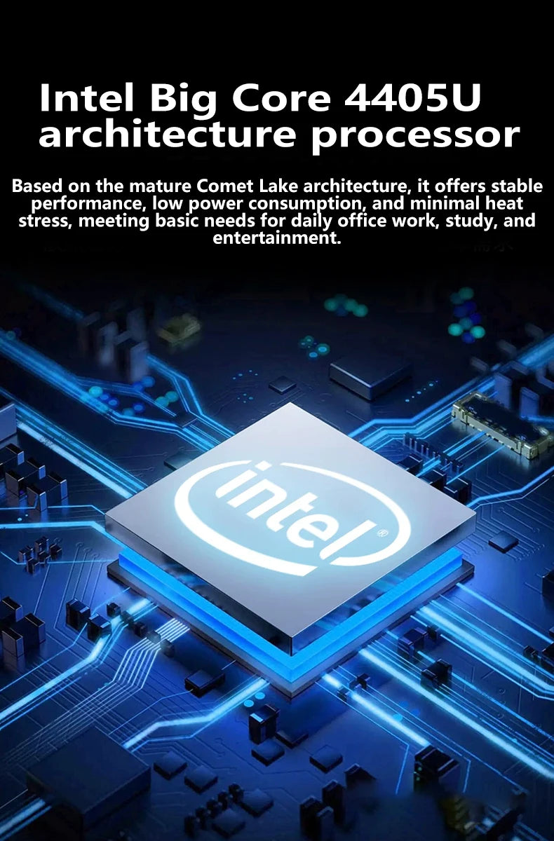 LENO 14.1"Ultra Slim Laptop Windows11 16GB 2TB SSD Gamer Notebook Intel 4405U 1920*1080 Display Office Study Gaming Computer PC