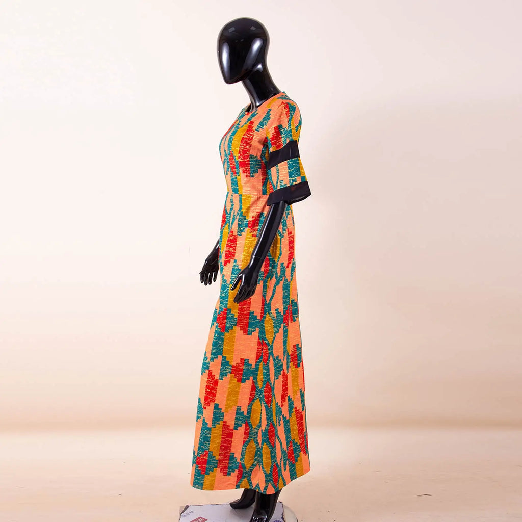 Women`s African Print Half Sleeve Dashiki Maxi Bodycon Dress Dashiki Ankara Party Dresses for Women Wax Batik AFRIPRIDE A1925049