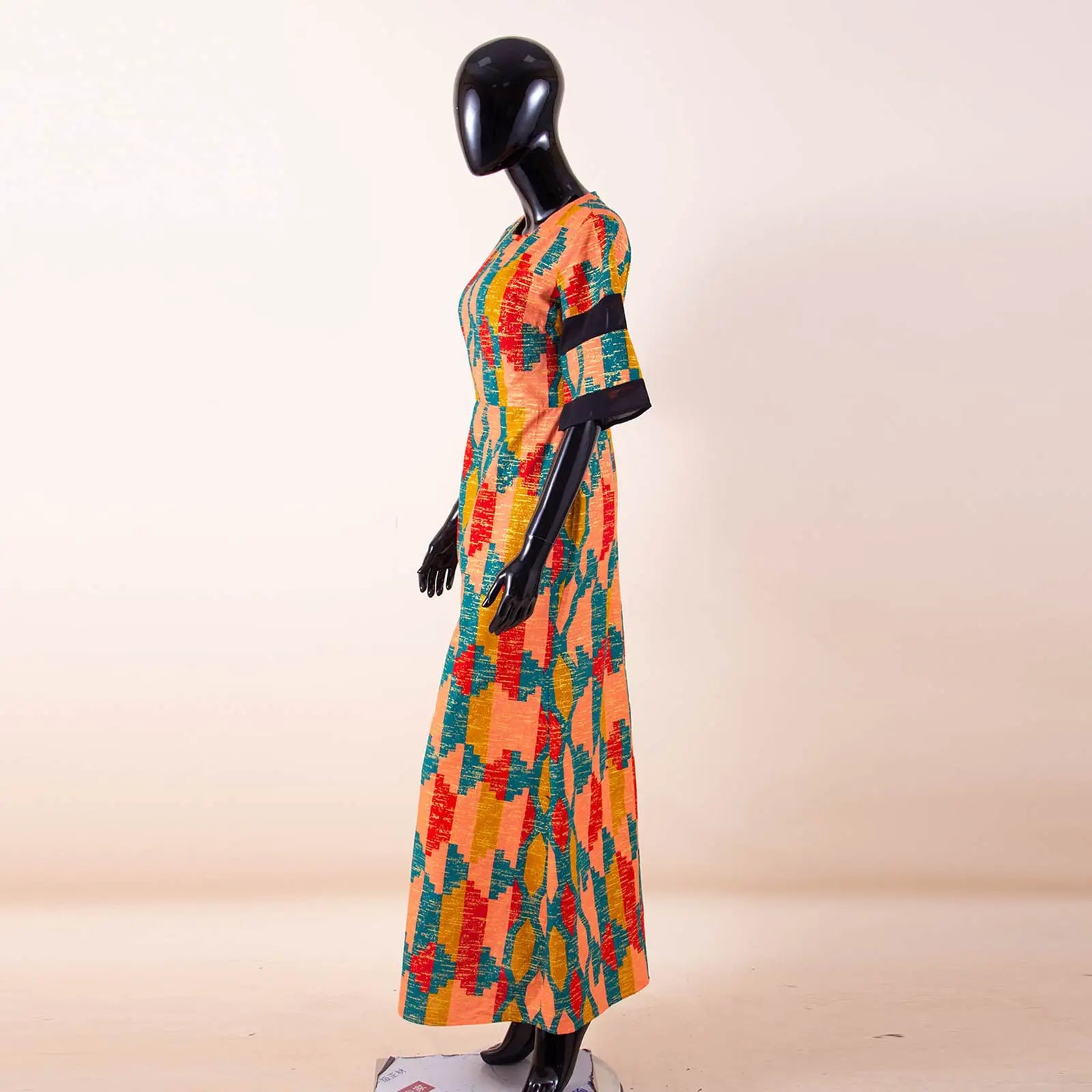 Women`s African Print Half Sleeve Dashiki Maxi Bodycon Dress Dashiki Ankara Party Dresses for Women Wax Batik AFRIPRIDE A1925049