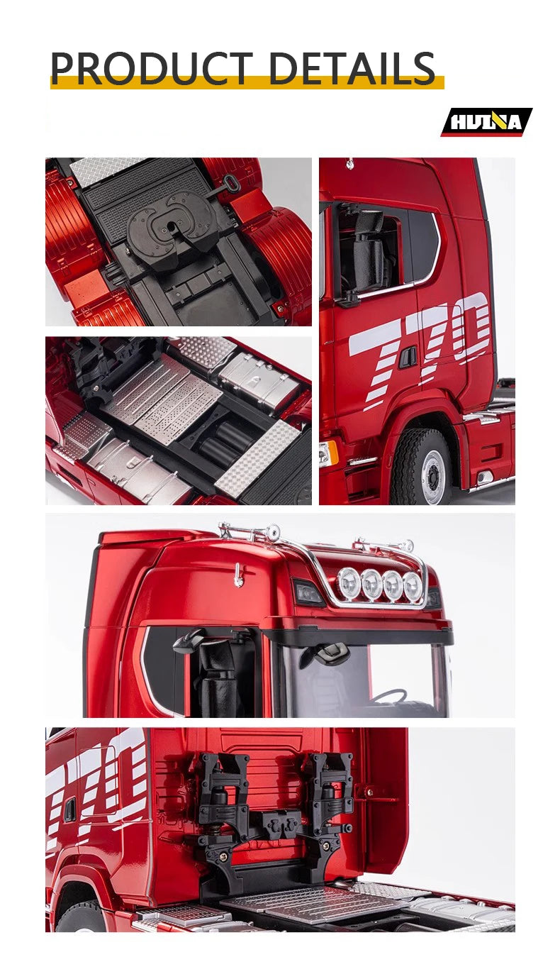 Huina 1501 770S Rc Car Tractor 19Ch Remote Control Trailer Truck 1/18 Engineering Vehicle with Light Sound Toys Christmas Gifts