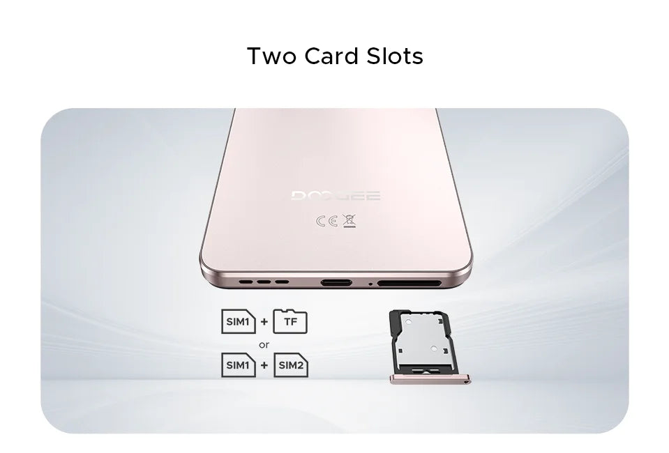 Global Version DOOGEE Note58 Pro Smartphone 6.75" HD+ Display 8GB RAM 256GB ROM 6250mAh Large battery NFC Android 15 Cellphone