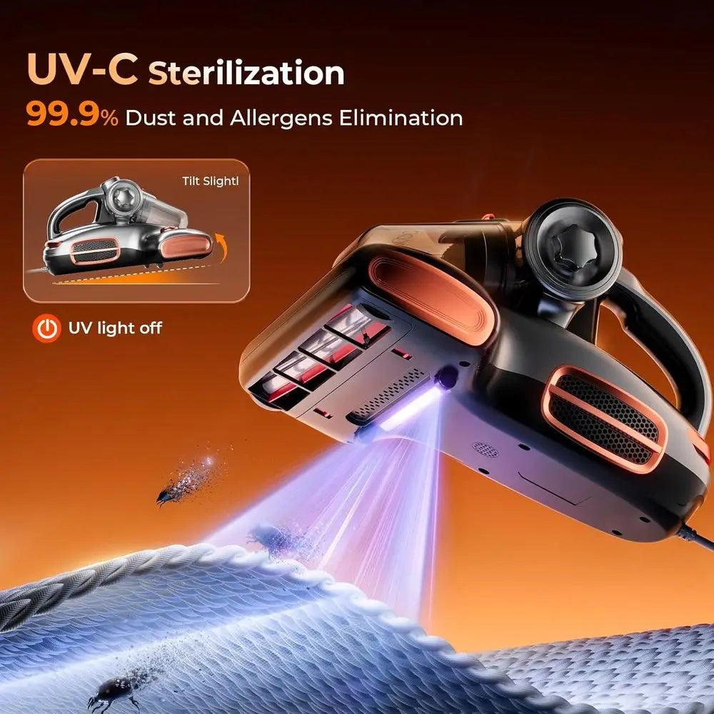 Powerful 700W Handheld Vacuum Cleaner with UV-C Light, 15Kpa Suction, Smart Dust Sensor, and HEPA Filter - Corded