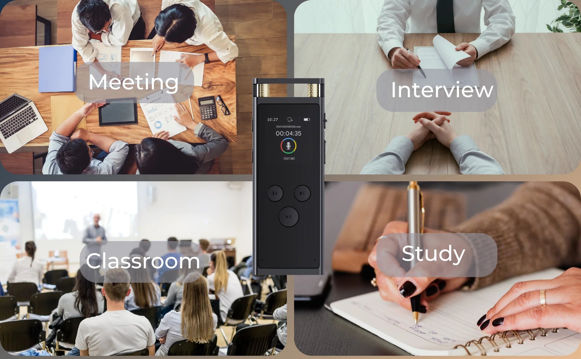 AI Voice Recorder transcription, Translation, Summary, Mind Mapping, Voice Activation 64GB Aluminum Dictaphone [AI Version]