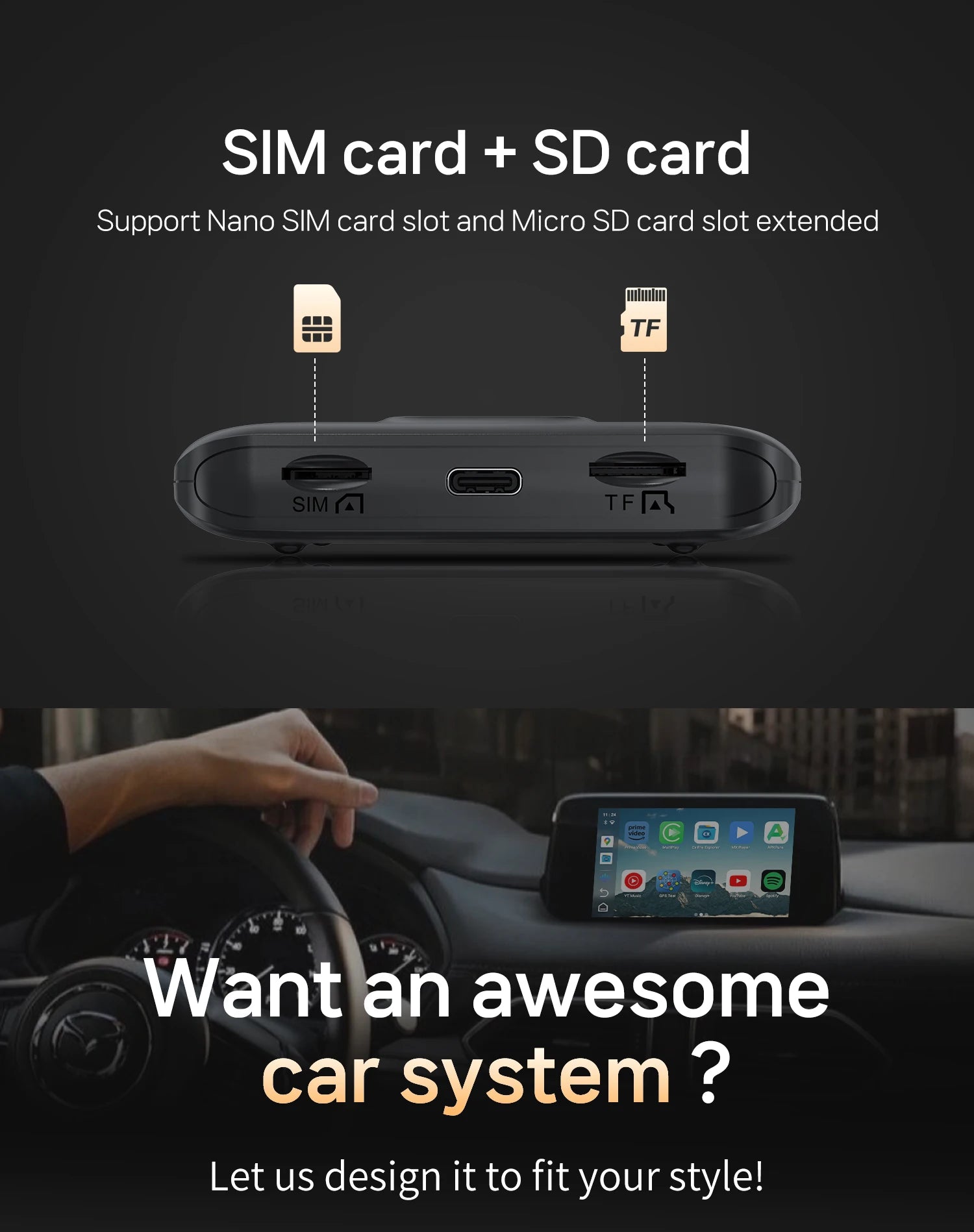 New CarPlay Ai Box for Youtube Netflix Spotify Wireless Adapter for Car Play Android Auto Navigation Music Car Accessories